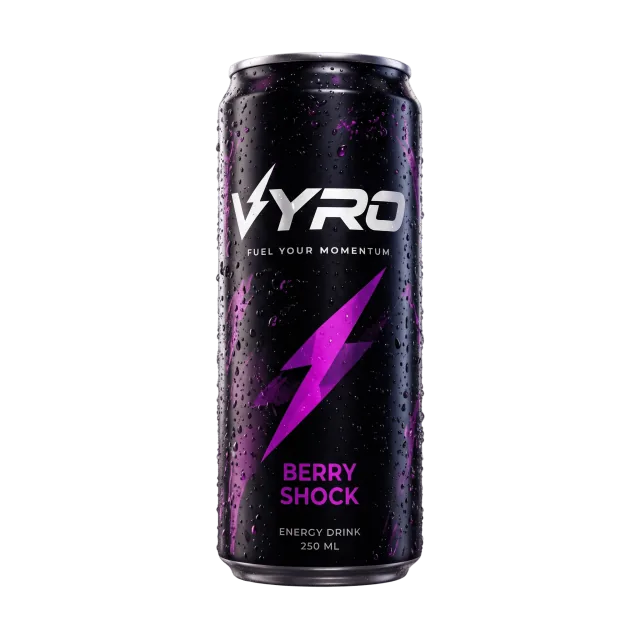 VYRO Berry Shock energy drink can
